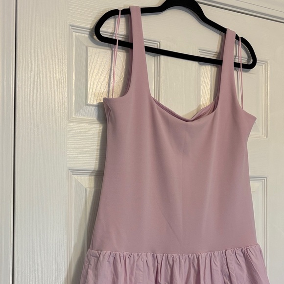 Abercrombie & Fitch Pink Mixed Fabric Bubble Hem Midi Dress Size XL – Excellent - Picture 3 of 14